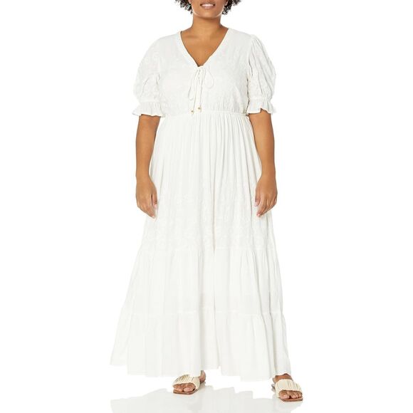 ARNA YORK Emelia Boho Peasant White Maxi Dress, NWT! Size 26/28 - Picture 1 of 9